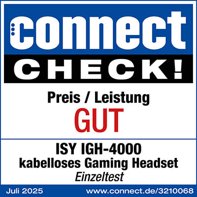 Connect Check für ISY IGH-4000 (kabelloses Gaming Headset): "Gut"